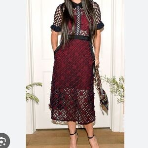 Self-Portrait lace midi dress